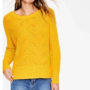 Boden Hadley Cable-Knit Crewneck Sweater Sz M